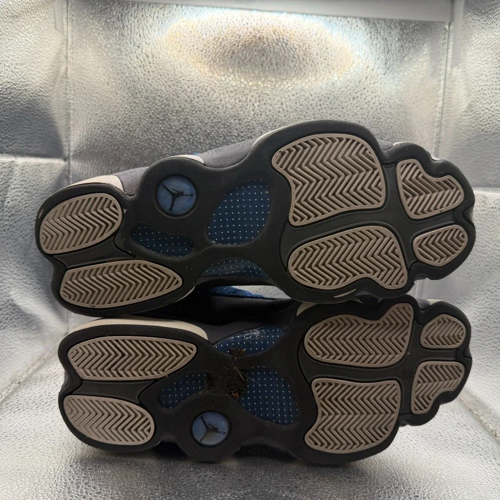 Size 8.5 Jordan 13 Retro 2010 Flint French Blue Gray White Mens Shoes 414571-401